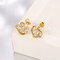 Three Bling Round  Stud Earrings For Women Wedding Christmas Plated  Yellow &#x26; Rose &#x26; White Gold Jewelry Decoration Party Jewelry For Women Wedding Gift